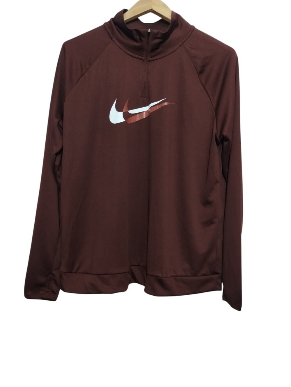 NIKE Swoosh Run HZ Air Pullover Women's XL Thumb Hole Outdoor‎ Performance